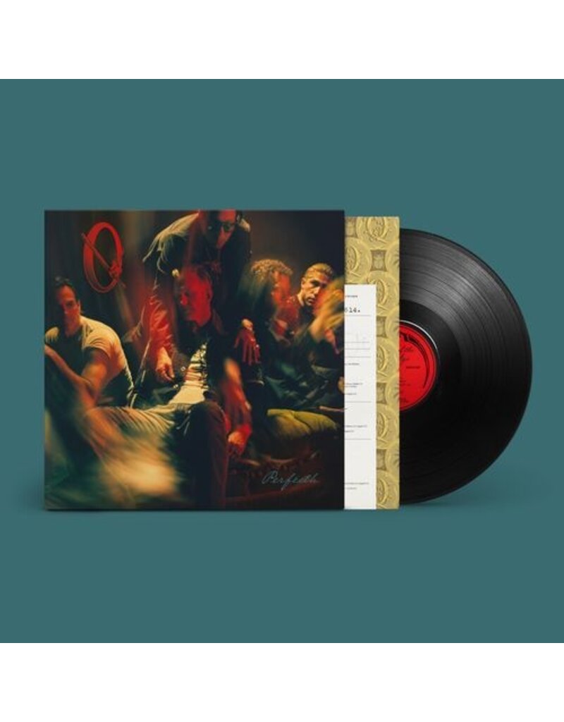 Queens of the Stone Age Perfecth vinyl LP — album sleeve with the black record sliding out, on a teal background
